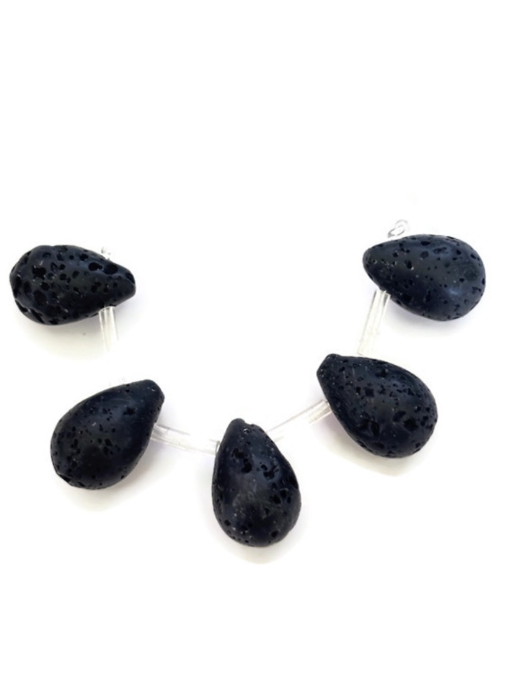 As Low as $2 Fat Top Drilled Lava Tear Drop Smooth Beads 20mm x 10mm (5)